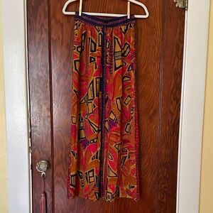 Farm Rio for Anthropologie Multicolor Geometric Maxi Skirt
